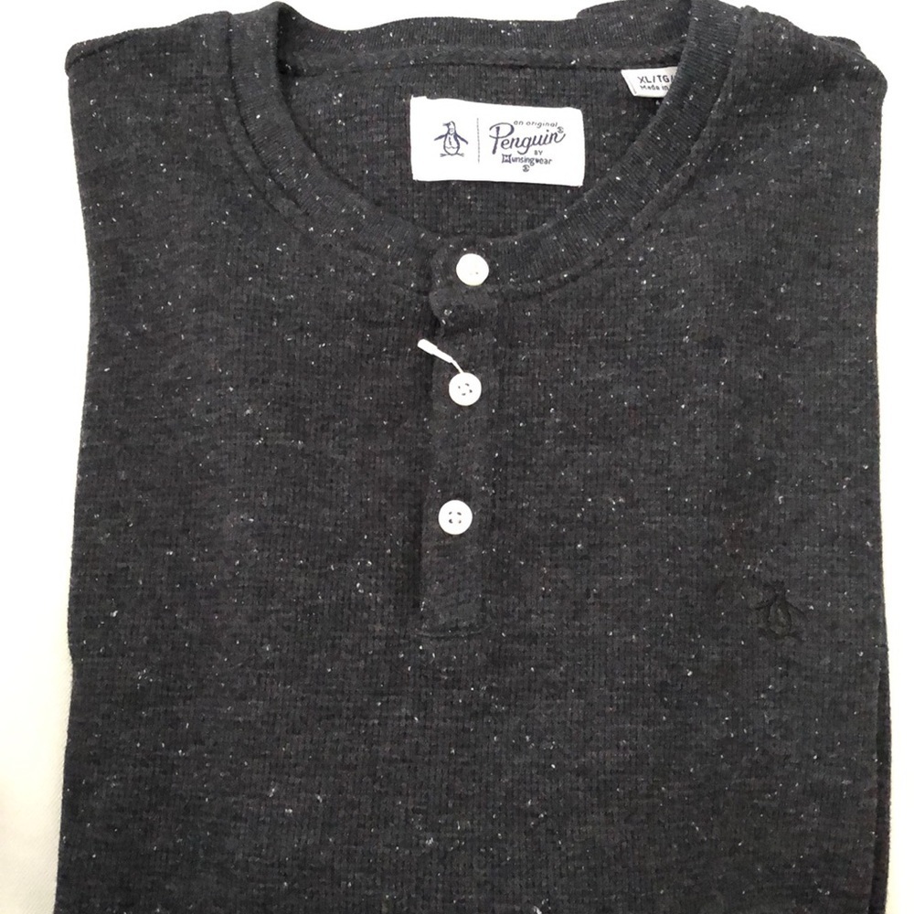 ORIGINAL PENGUIN HENLEY in Charcoal NWT sz XL